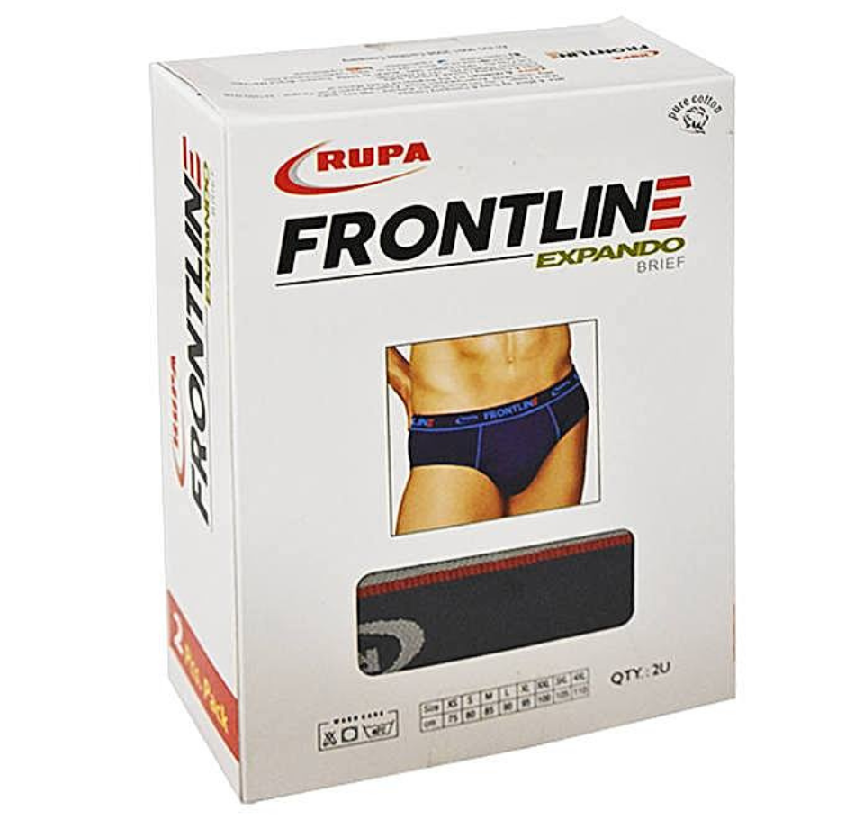 Rupa Frontline Expando Men's Brief - 85 cm (M): 2 Pieces