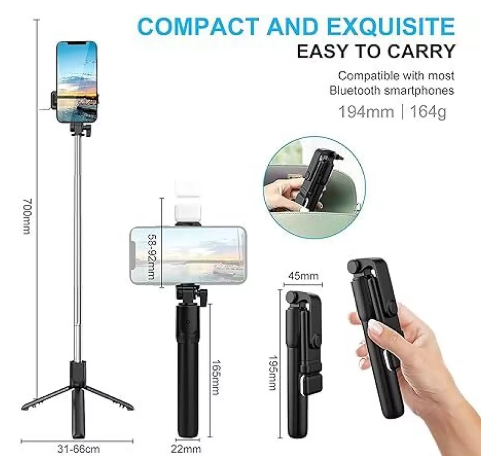 ODDBOOK Bluetooth Selfie Stick (Black)