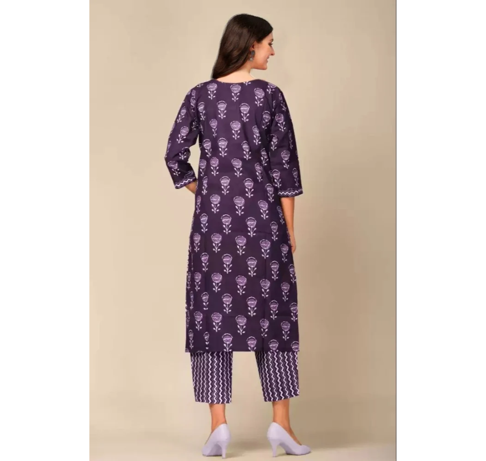 Large Kurtis Vrede Vogel Cotton Kurti With Bottom Collection, Printed