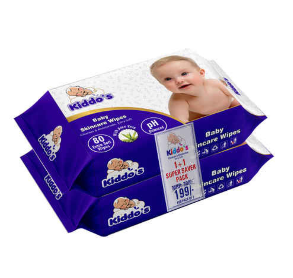 KIDDOS BABY SKINCARE WIPES 80pcs PACK 1+1