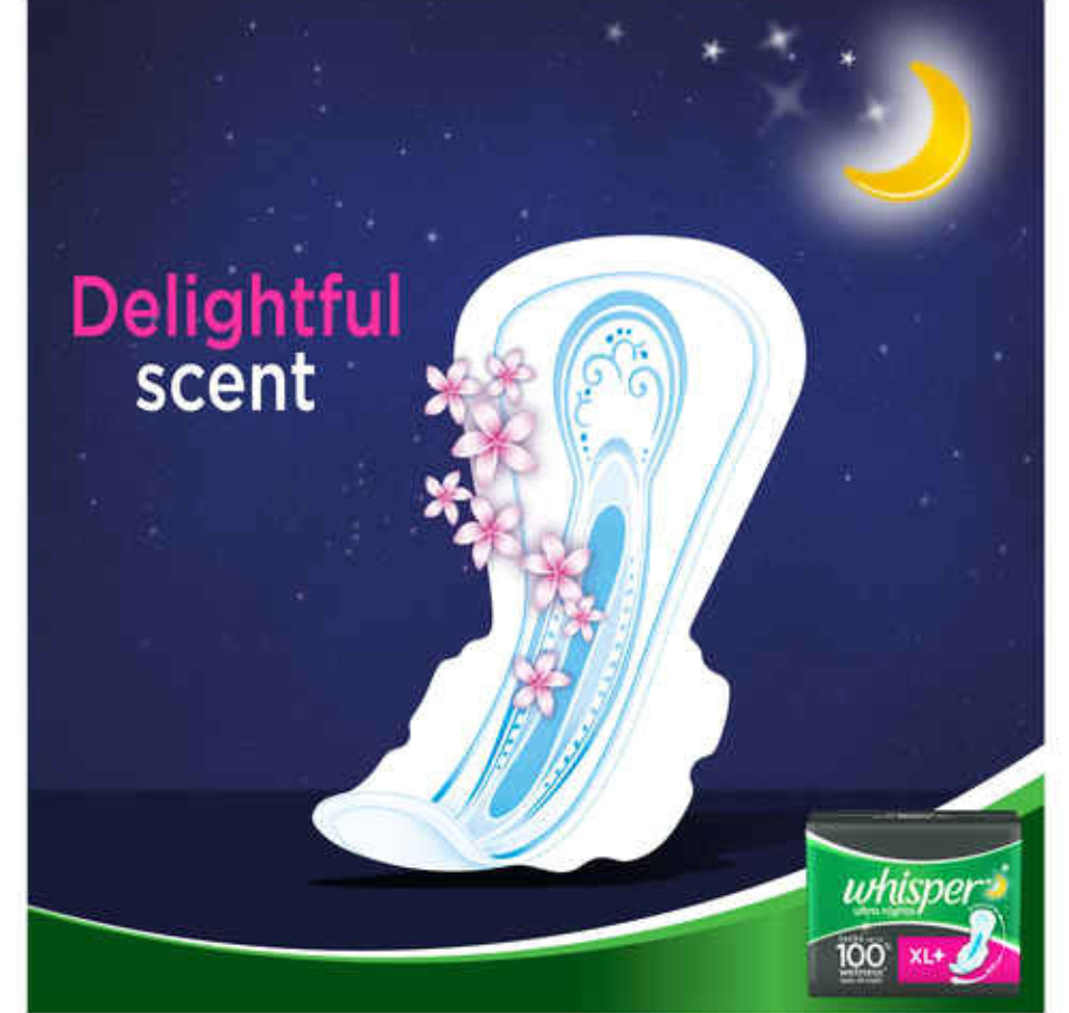WHISPER BINDAZZZ NIGHTS XL (15 pads)