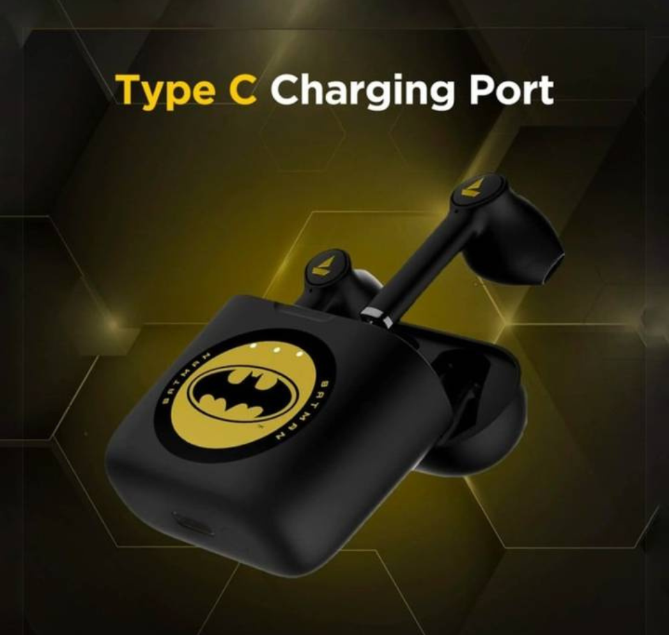 boAt 131 Batman DC Edition TWS Earbuds (Knight Black)