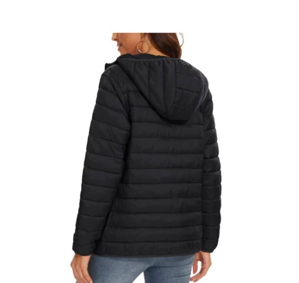 Boldfit Women Hodded Puffer Jacket (Black)