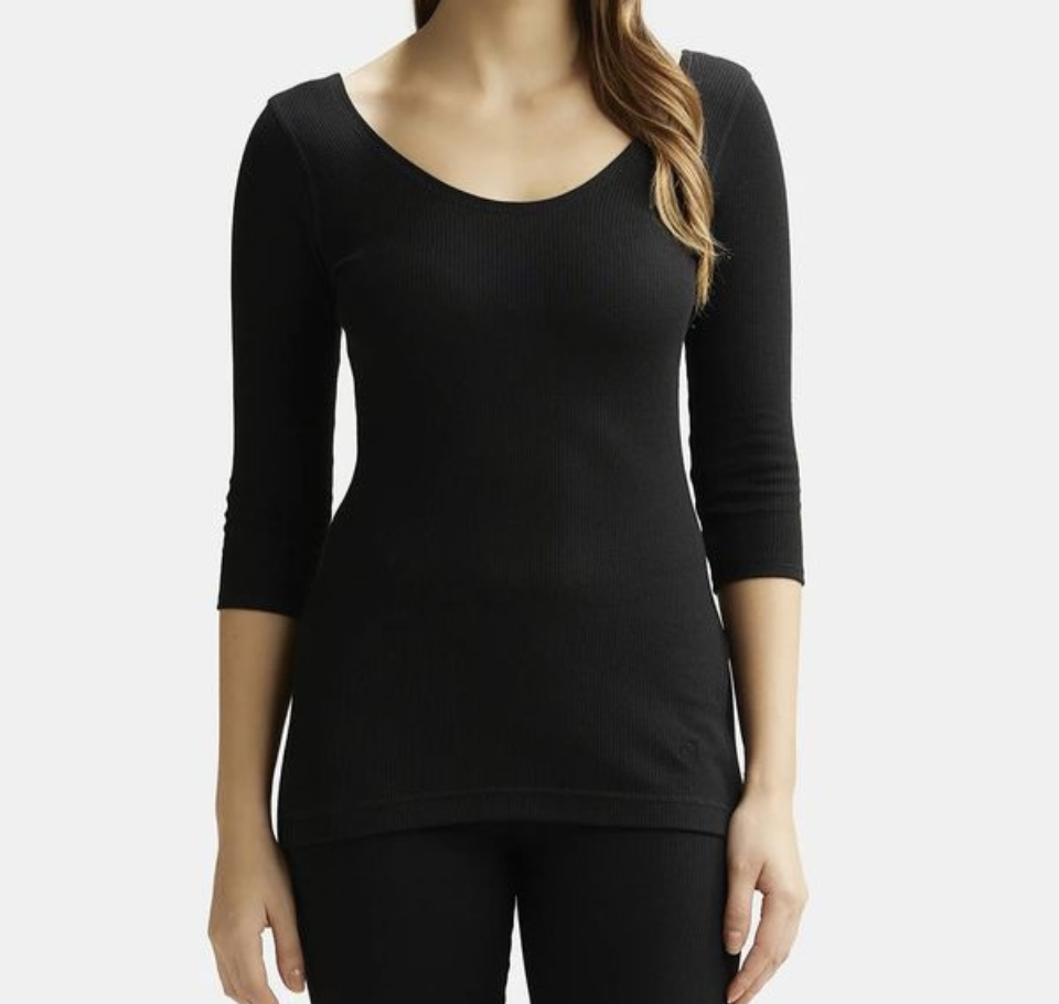 Jockey Women's  Cotton Rich 3/4 Sleeve Thermal Top