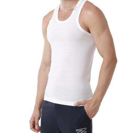 Rupa Frontline Round Neck Men's Vest - 80 cm (S) - White: 2 Piece