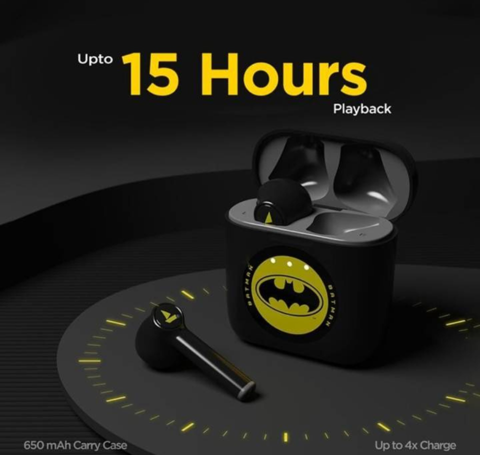 boAt 131 Batman DC Edition TWS Earbuds (Knight Black)