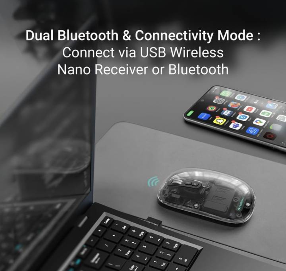 Zebronics Sheer Wireless Mouse (Rechargeable, Black)