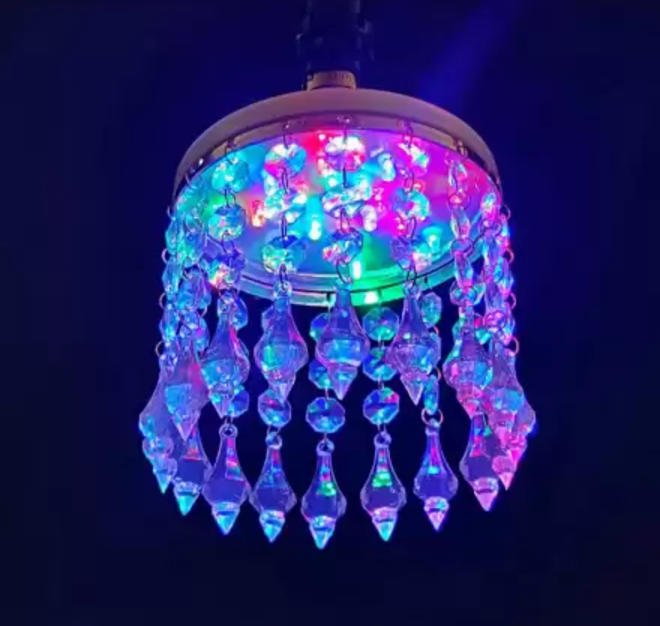 RGB Multi Color Crystal Chandelier Jhoomer Hanging Lamp Chandelier Ceiling Lamp