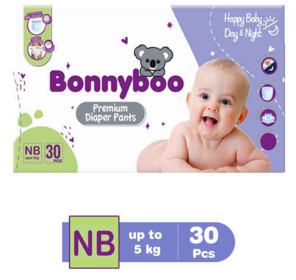 Bonnyboo Premium Baby Diaper Pants (pack of 30 pcs)