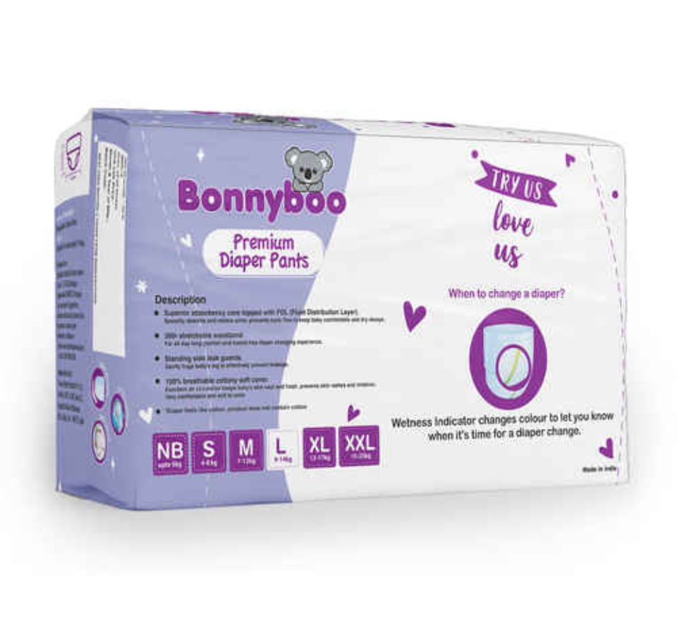 Bonnyboo Premium Baby Diaper Pants (pack of 30 pcs)