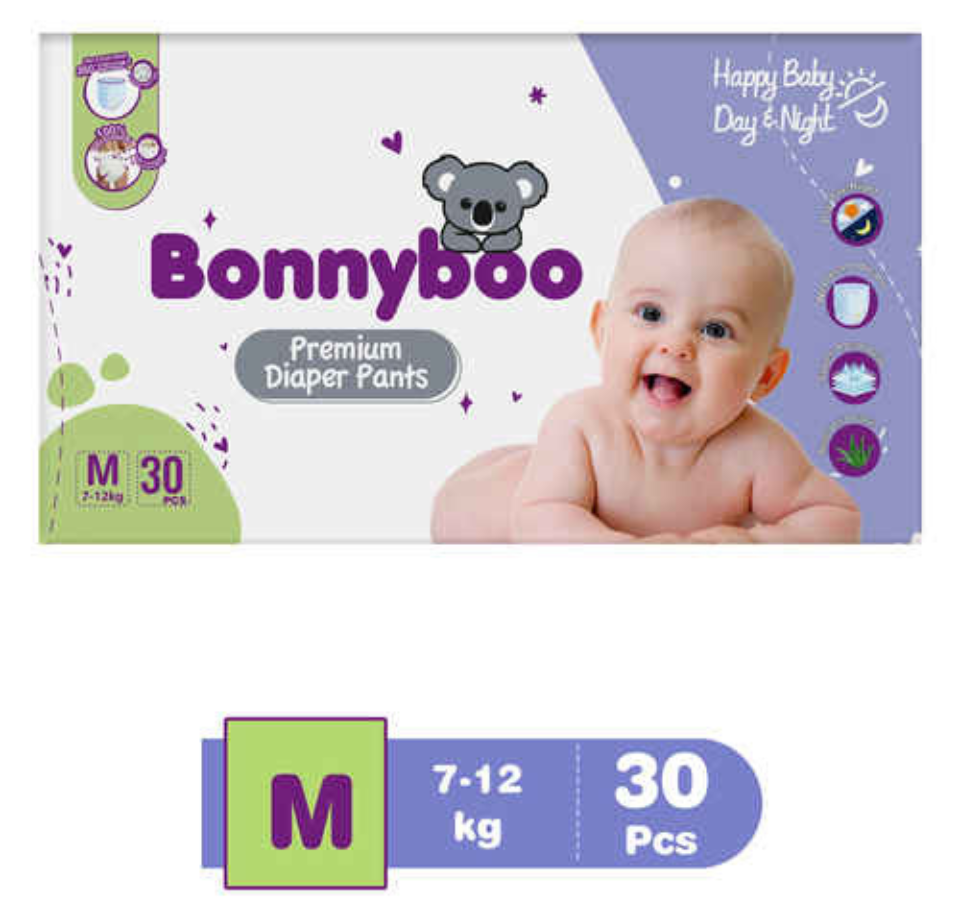 Bonnyboo Premium Baby Diaper Pants (pack of 30 pcs)
